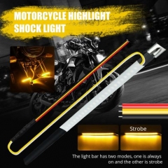 Motorcycle Fork Turn Signals Universal LED Lights Red Double Modes Strobe/Alway on Waterproof DRL Braking Lights for Harley Davidson Yamaha Victory MotorBike Lamps