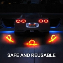 LED Road Safety Flares lights, Emergency Lights for Roadside Security, Warning Flashing Beacon Disc with Magnet and Hook for Vehicles and Boats and Marine Vessels