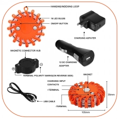LED Road Flare Sunsbell LED Safety Flare Flashing Warning Light Roadside Flares Emergency Disc Beacon Red Light