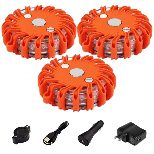 LED Road Flare Sunsbell LED Safety Flare Flashing Warning Light Roadside Flares Emergency Disc Beacon Red Light