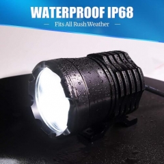 Motorcycle Led Driving Lights, 2x High/Low/Strobe Bicycle Dirt Bike Spotlights With Switch 12V 24V 40W