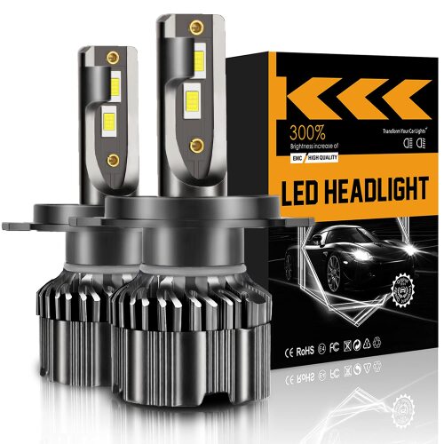 H4/9003 LED Headlight Bulbs 6000k Cool White 12000 Lumens 60W High Beam/Low Beam Halogen Replacement HB2 Conversion Kit