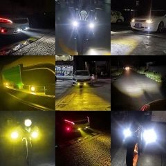 Motorcycle LED Driving Fog Lights 30W Amber and White Projector Lights 2