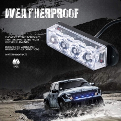 4 LED 4 Watt Emergency Vehicle Waterproof Surface Mount Deck Dash Grille Strobe Light Warning Police Light Head with Clear Lens