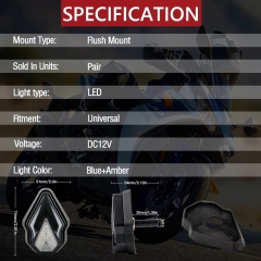 Flush Mount Turn Signals Motorcycle LED Sequential Blinkers 3 Wire Front Indicators Compatible with Yamaha YZF R1 R3 R6 R6S FJ 09 FZ MT 07 09 Honda Kawasaki Suzuki BMW