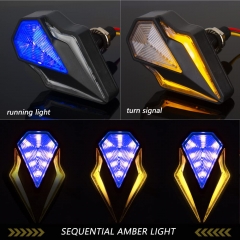 Flush Mount Turn Signals Motorcycle LED Sequential Blinkers 3 Wire Front Indicators Compatible with Yamaha YZF R1 R3 R6 R6S FJ 09 FZ MT 07 09 Honda Kawasaki Suzuki BMW