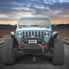 105W 7 Inch Round LED Headlight with White/amber Turn Signal DRL for Wrangler Jk TjSignal High Low Sealed Beam Headlamps, Compatible with Jeep Wrangler JK TJ CJ Hummer H1 H2