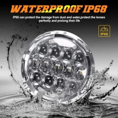 105W 7 Inch Round LED Headlight with White/amber Turn Signal DRL for Wrangler Jk TjSignal High Low Sealed Beam Headlamps, Compatible with Jeep Wrangler JK TJ CJ Hummer H1 H2