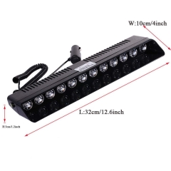 LED Emergency Strobe Light XTAUTO 12V Windshield Dash Dashboard Interior Flash Roof Hazard Warning Light Bar for Car Truck Vehicle w/Suction Cups Amber White White Amber