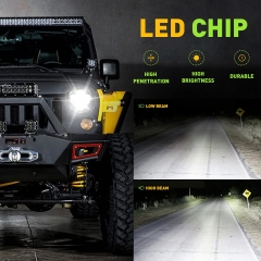 Jeep wrangler headlight, Dot Approved Hi/Lo Beam with White DRL/Amber Turn Signal Angel Eyes Compatible with 2007-2017 Jeep Wrangler 7 Inch Halo headlights JK JKU LJ TJ CJ