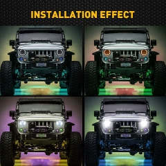 Jeep wrangler headlight, Dot Approved Hi/Lo Beam with White DRL/Amber Turn Signal Angel Eyes Compatible with 2007-2017 Jeep Wrangler 7 Inch Halo headlights JK JKU LJ TJ CJ