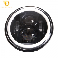 Made In China Hi/Low Beam 7 Inch 65W Round Shape Angel Eye Car Led Driving Headlights For Wrangler
