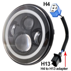 7 Inch 45W H4 LED Headlights With Angle Eyes For Lada 4x4 Urban Niva defend 90/110 Defender