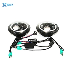 7 Inch 45W H4 LED Headlights With Angle Eyes For Lada 4x4 Urban Niva defend 90/110 Defender