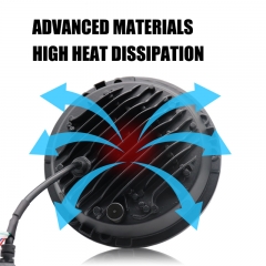 Auto Lighting System RGB Car Lights Led Headlamp Skull Motorcycle Projector Round 7 inch RGB 7inch LED Headlight for Wrangler JK