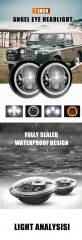 wholesale 7 inch 360 light sealed beam h4 motorcycle led round headlight