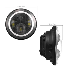 7 Inch 45W H4 LED Headlights With Angle Eyes For Lada 4x4 Urban Niva defend 90/110 Defender