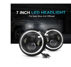 car headlight 7 inch jeeps led automotive driving lights headlamp halo ring for wranglers 0ff-road led fog light for car h4 lamp