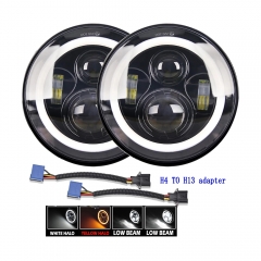 4 7 9 Inch LED Headlight 80W H4 High/Low Beam Angle Eye Auto LED Driving Light For Off-Road, Jeep, Harley 12V-80v For Wrangler