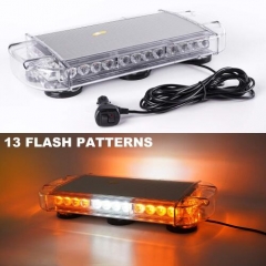 17 Inch 32 LED Roof Top Strobe Lights, Emergency Hazard Warning Safety Flashing Strobe Light Bar for Truck, Snow Plow, Construction Vehicles, With Strong Magnet Base, 12-24V