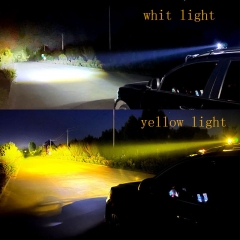 Dual Color Fog Light Motorbikes High Low Beam Yellow White Spot Projector Lens 2.6 Inch 60W Mini Driving Lights for Motorcycle