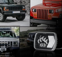 Self-contained lens super bright car LED headlight square light