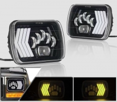 Self-contained lens super bright car LED headlight square light