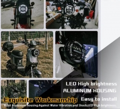 Motorcycle headlight LED lens turn signal tail light warning light