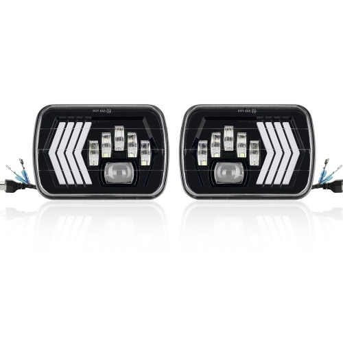 Self-contained lens super bright car LED headlight square light