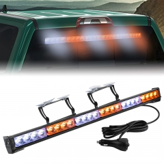 30” Traffic Advisor Light Bar 24 Led Warning Emergency Strobe Light Bar 15 Flash Patterns Directional Flashing Led Safety Lights with Cigar Lighter(Amber/White)