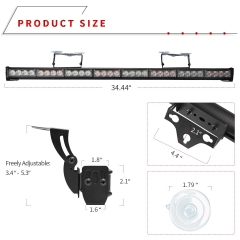 30” Traffic Advisor Light Bar 24 Led Warning Emergency Strobe Light Bar 15 Flash Patterns Directional Flashing Led Safety Lights with Cigar Lighter(Amber/White)
