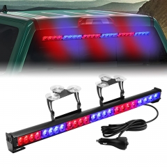 Traffic Advisor Light Bar 24 Led Warning Emergency Strobe Light Bar 15 Flash Patterns Directional Flashing Led Safety Lights with Cigar Lighter