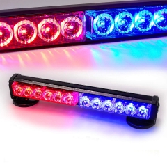 Blue/Red Wireless Traffic Advisor Emergency Lights Bar Beacon Led Strobe Warning Light Mini Roof Top Plow Hazard Flash 12 Volt with Magnetic Base Mount and Rechargeable Plug (Blue/Red, 12 LEDs)