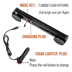 Blue/Red Wireless Traffic Advisor Emergency Lights Bar Beacon Led Strobe Warning Light Mini Roof Top Plow Hazard Flash 12 Volt with Magnetic Base Mount and Rechargeable Plug (Blue/Red, 12 LEDs)