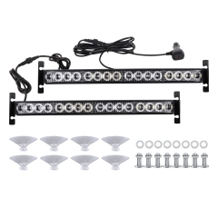 2 in 1 Police Strobe Lights Bar for Vehicles Trucks 23 Flash Patterns 17inch 32 LEDs Emergency Hazard Warning Light with Cigar Lighter 2 Install Methods