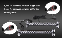 2 in 1 Police Strobe Lights Bar for Vehicles Trucks 23 Flash Patterns 17inch 32 LEDs Emergency Hazard Warning Light with Cigar Lighter 2 Install Methods
