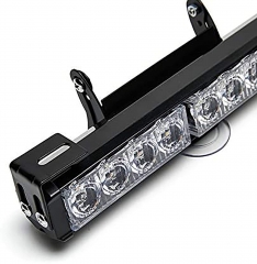 White Blue Flashing Light Police Light Bar Directional Traffic Advisor Warning Flashing Light Vehicle Sun Visor Police Light Bar Vehicle Suction Bracket 27 Inch