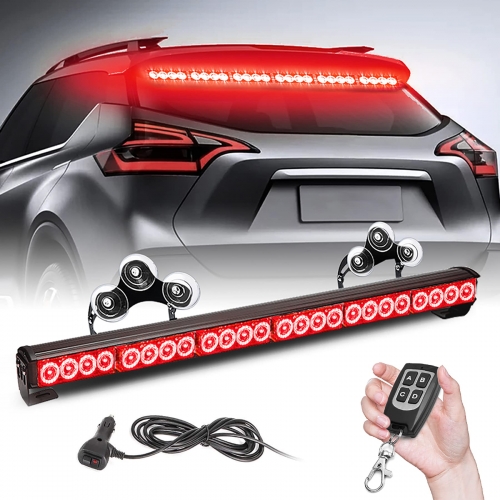Red Blue Strobe Police Lights Bar Directional Traffic Advisor Warning Strobe Vehicle Visor Cop Light Bar Vehicles Suction Bracket 27 Inch 6 Panel Led Wireless Remote Control