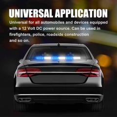 White Blue Flashing Light Police Light Bar Directional Traffic Advisor Warning Flashing Light Vehicle Sun Visor Police Light Bar Vehicle Suction Bracket 27 Inch