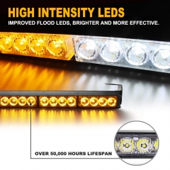 36 LED 35.5'' Red 13 Modes Emergency Warning Traffic Advisor Vehicle LED Strobe Light Bar with Large Suction Cups and Cigarette Lighter