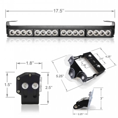 36 LED 35.5'' Red 13 Modes Emergency Warning Traffic Advisor Vehicle LED Strobe Light Bar with Large Suction Cups and Cigarette Lighter