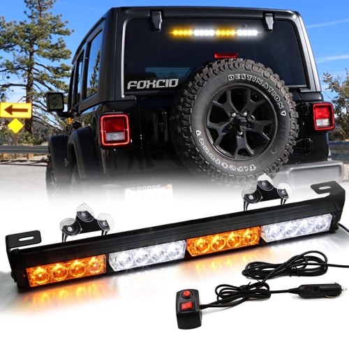 36 LED 35.5'' Red 13 Modes Emergency Warning Traffic Advisor Vehicle LED Strobe Light Bar with Large Suction Cups and Cigarette Lighter
