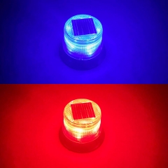 Solar-Energy LED Beacon Strobe Light 12V Red Blue with Magnetic Base Emergency Warning Flashing Caution Lights for Forklift Construction Vehicles Truck