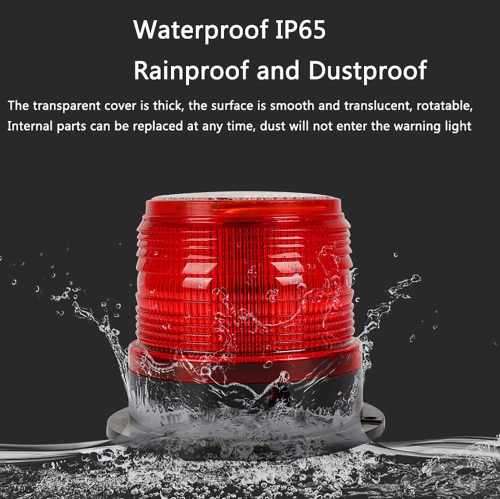 Solar Strobe Warning Safety Flashing Light/Ceiling Strobe Light, with Strong Magnetic Base Waterproof for Construction, Traffic, Factory, Crane Tower, Boat Navigation (Yellow)