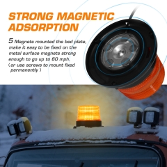 Strobe Light, 12V-24V Amber 40 LED Warning Safety Flashing Beacon Lights with Magnetic and 16 ft Straight Cord for Vehicle Forklift Truck Tractor Golf Carts UTV Car Bus