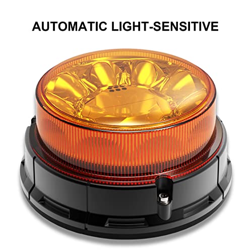 Amber Beacon Light 4.2Inch, Flashing Safety Warning Lights Permanent Mount, LED Emergency Strobe Lights for Vehicles, Caution Hazard Lights for Truck Tractor