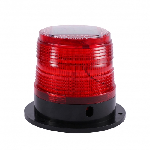 Solar LED Warning Flash Beacon Lights, IPX6 Warning Safety Flashing Strobe Lights with Magnetic Suction for Vehicle Truck Tractor Golf Carts UTV Car Bus,12V-24V(Red)