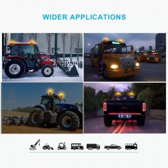 Amber Beacon Light 4.2Inch, Flashing Safety Warning Lights Permanent Mount, LED Emergency Strobe Lights for Vehicles, Caution Hazard Lights for Truck Tractor