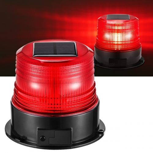Solar LED Strobe Light Waterproof Flashing Red Beacon Lights with Magnet Portable,Rotating Warning Lights for Vehicles Tow Trucks School Bus