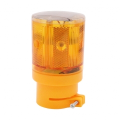 Solar Strobe Warning Light Flashing Construction Safety Road Barricade Traffic Automatic Vehicle Signal Beacon Lamp Waterproof Automatically Turn on (Red)